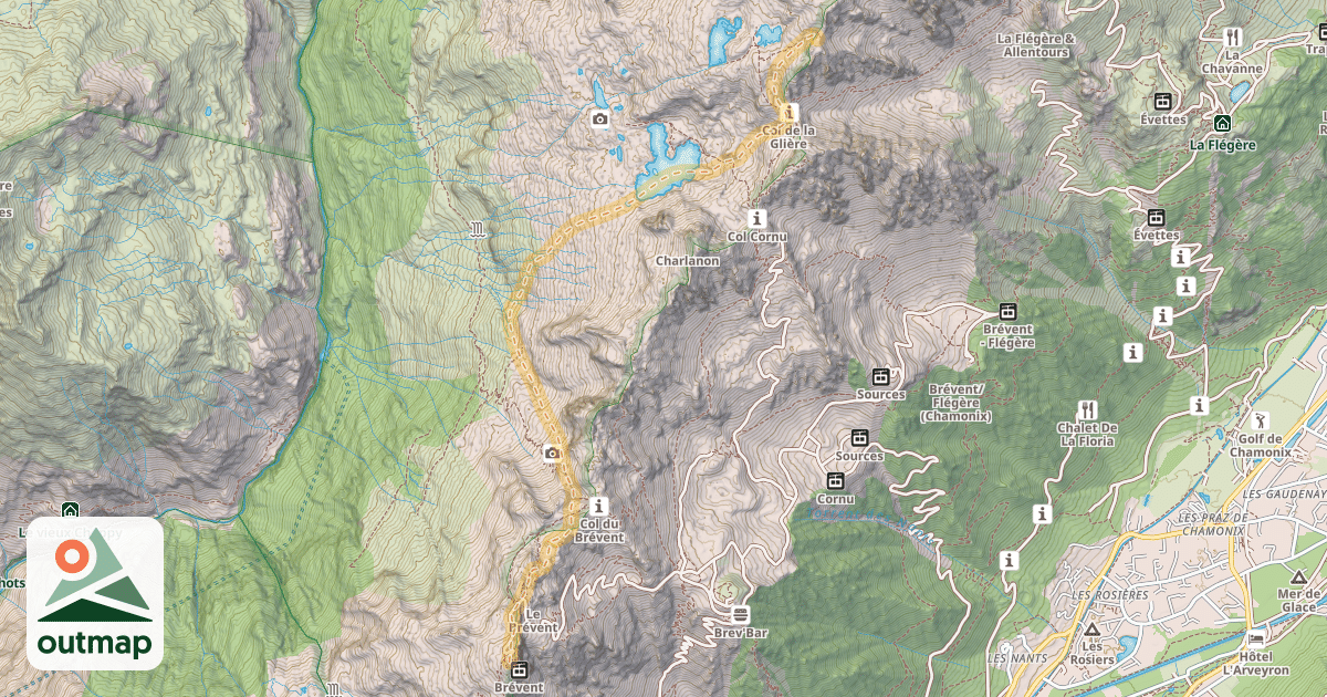 Map of Col des Lacs Noirs — Le Brévent
