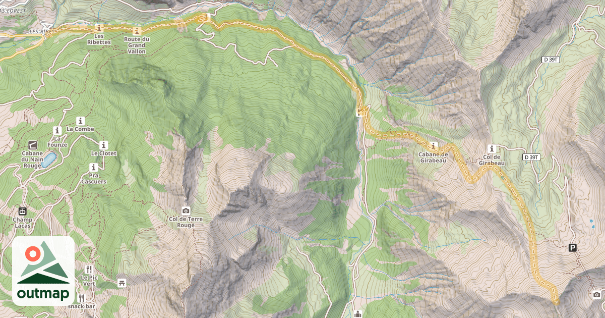 Map of Le Petit Parpaillon — Les Ribes