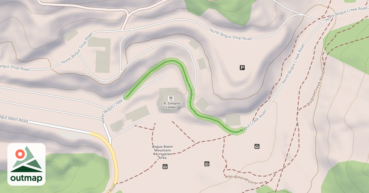 Map of North Bogus Creek Road
