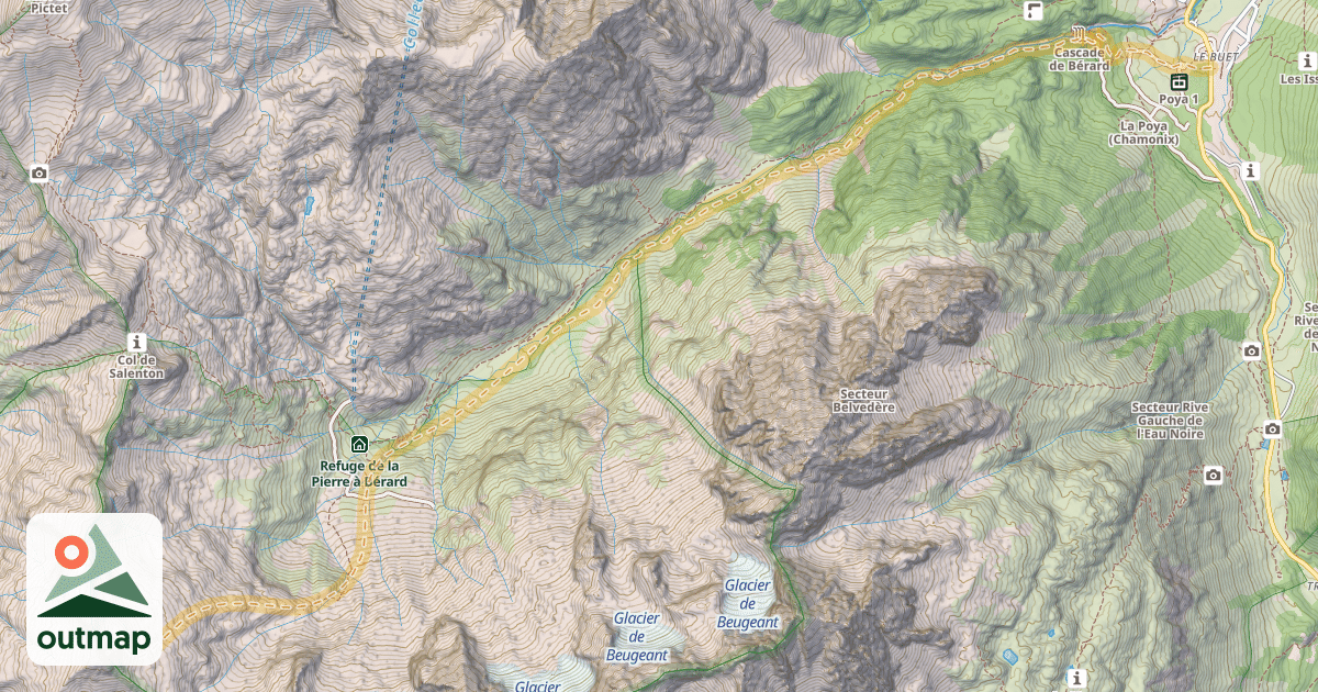 Map of Aiguille de Bérard — Le Buet