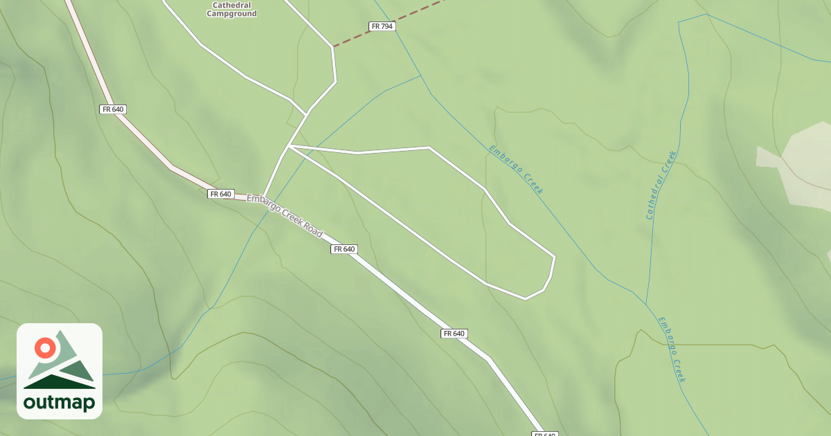 Map of CATHEDRAL ROCK CG LOOP