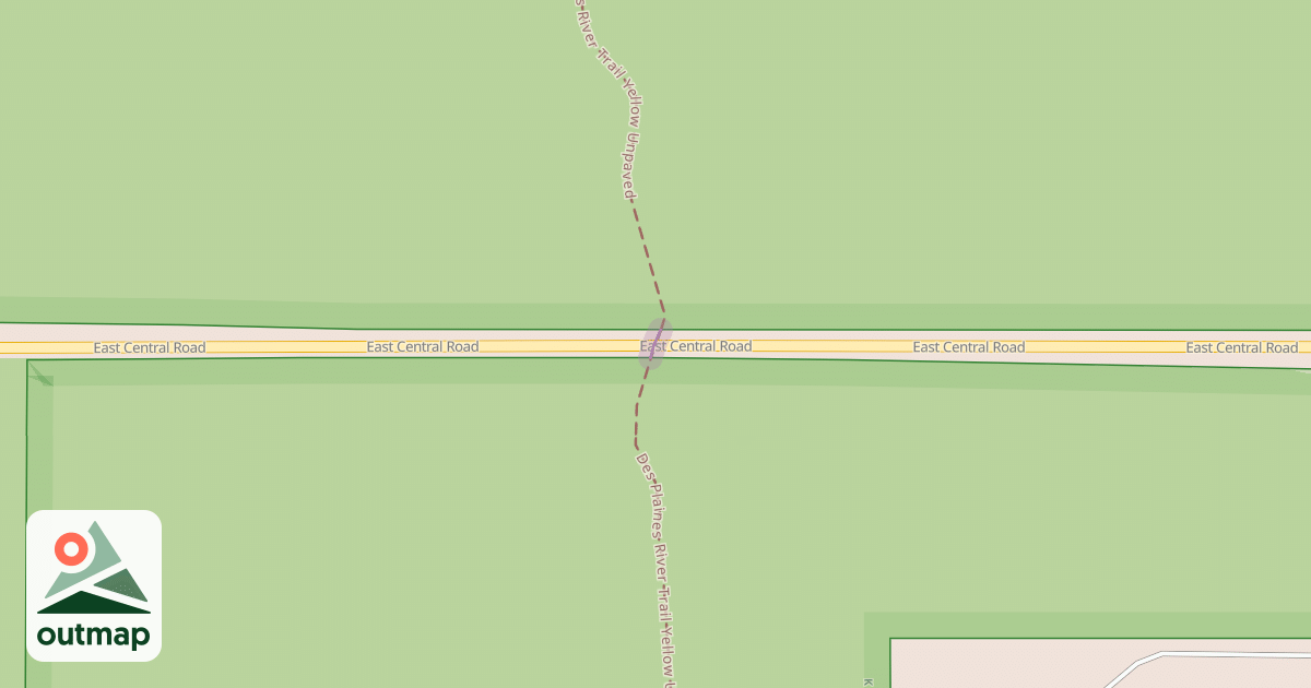 Map of Des Plaines River Trail Yellow Unpaved
