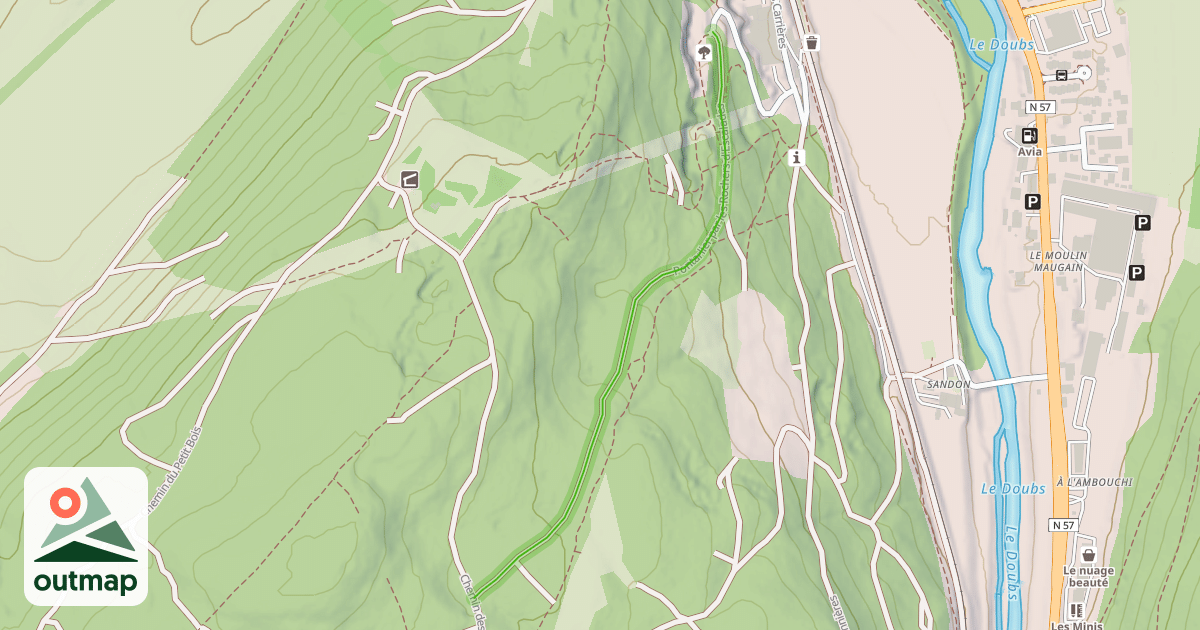 Map of Pontarlier par les Rochers d'Escalades
