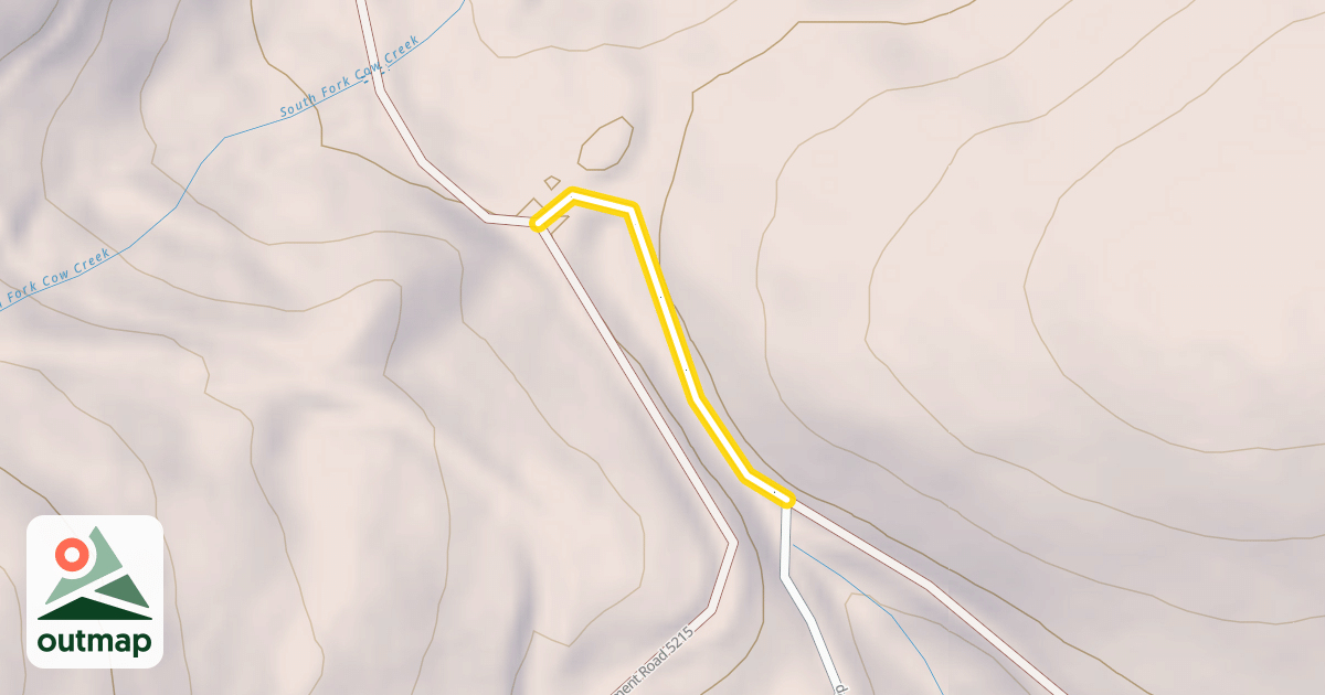 Map of National Forest Development Road 5215