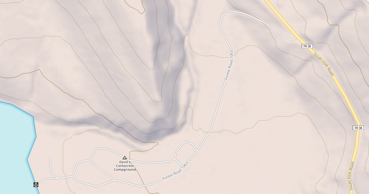 Map preview of DEVIL'S CORKSCREW CAMPGROUND
