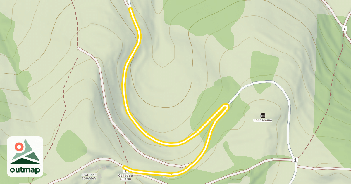 Map of Route de Bergians