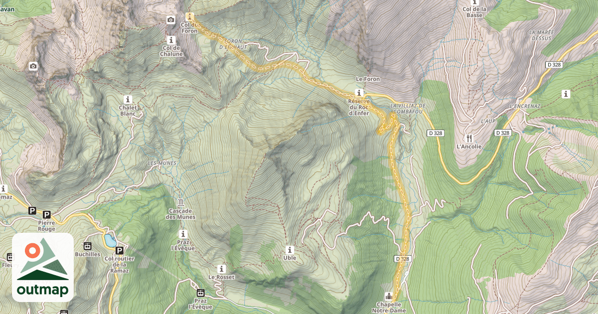 Map of Col de Foron — Bonnavaz