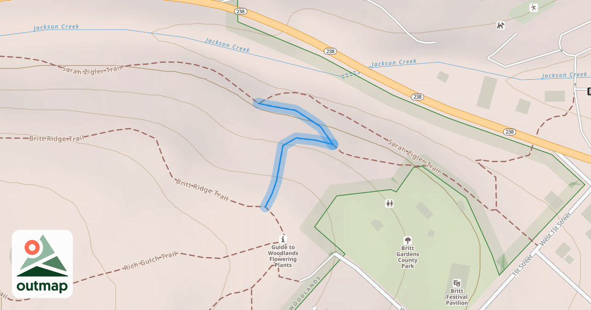 Map of Connector from Britt Ridge to Sarah Zigler