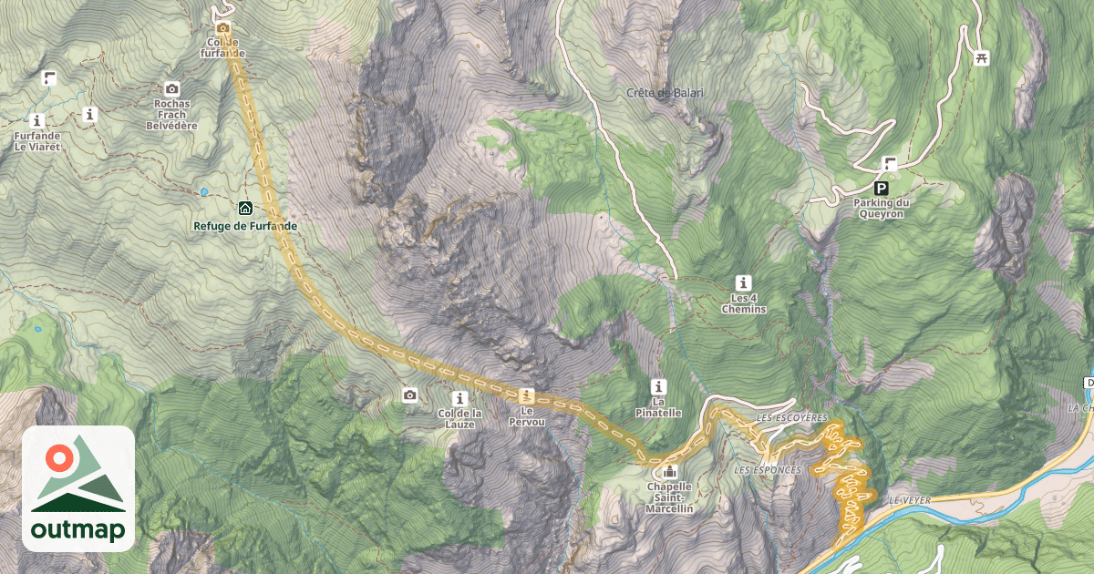 Map of Col de Furfande — Le Veyer