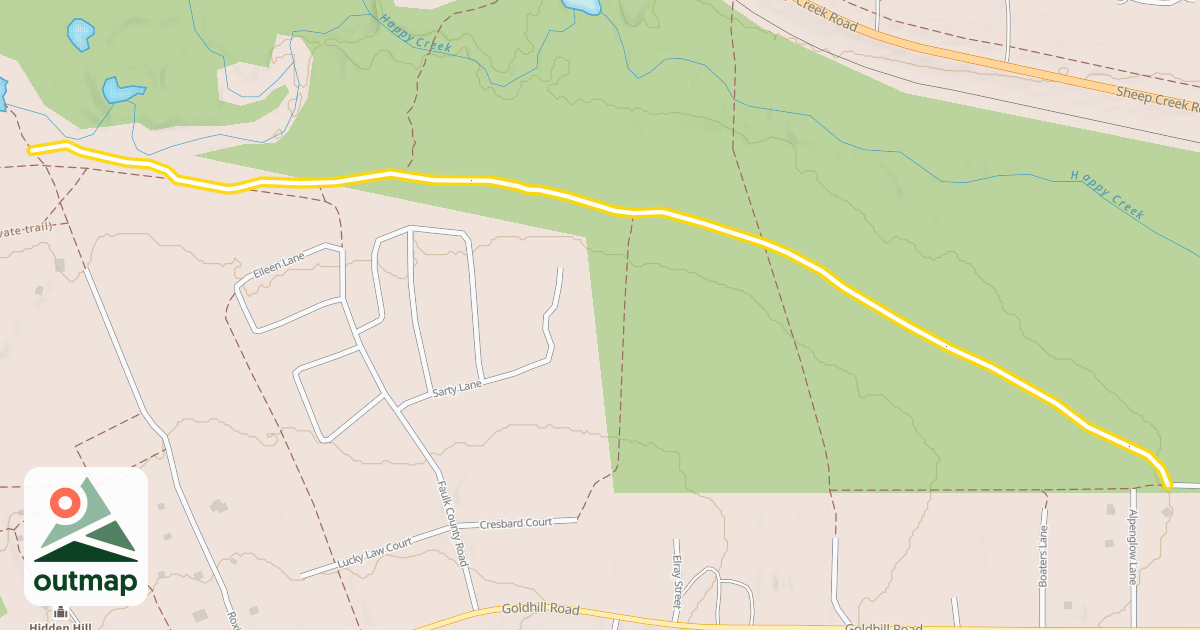Map of Winter trail (Gold Hill baseline)