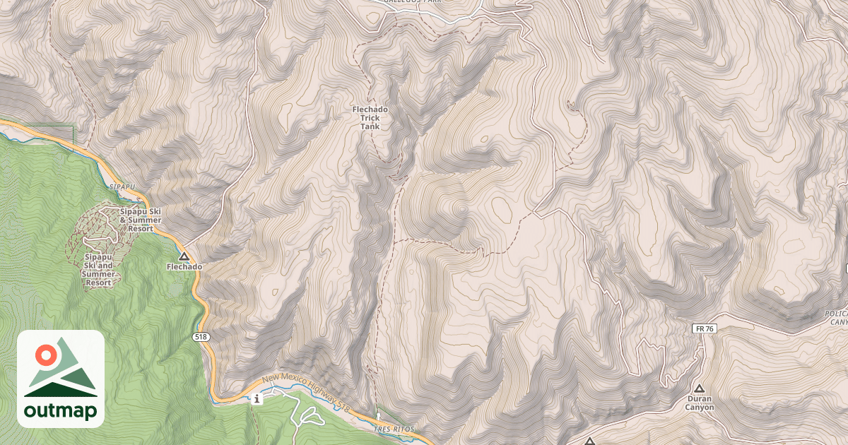 Map of LA CUEVA CANYON
