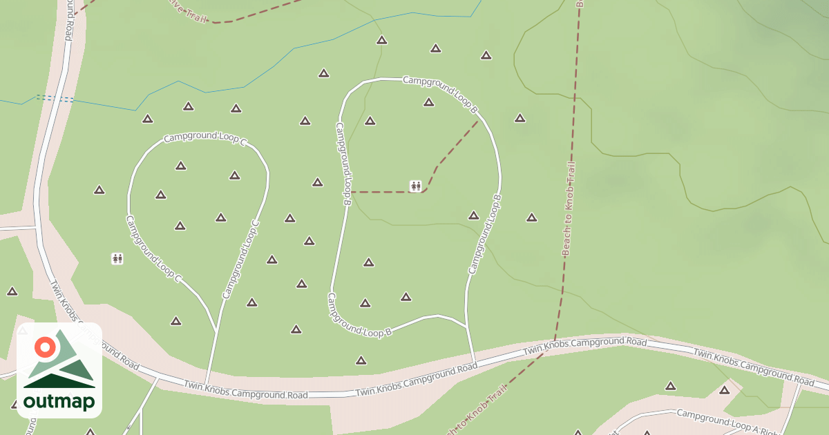Map of TWIN KNOBS
