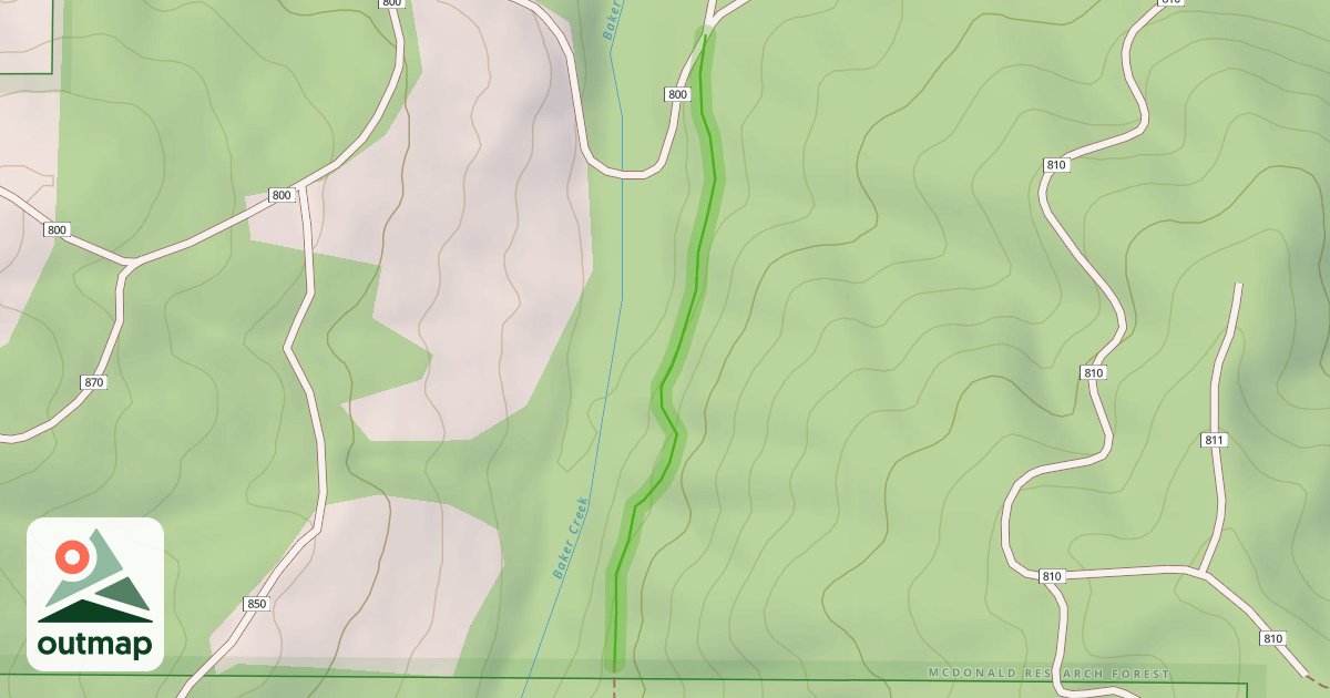 Map of Gamma / Baker Creek Lower
