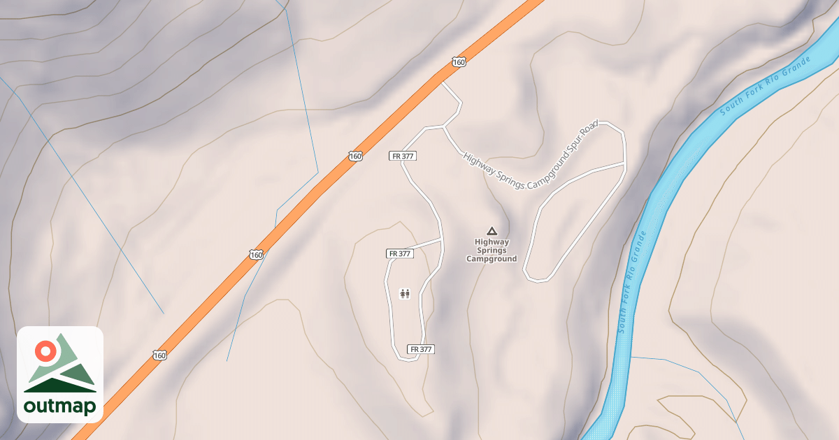 Map of HIGHWAY SPRINGS CG