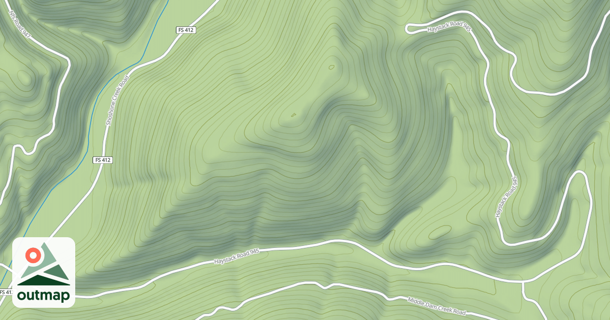 Map of HAYSTACK CR & FALLS CR
