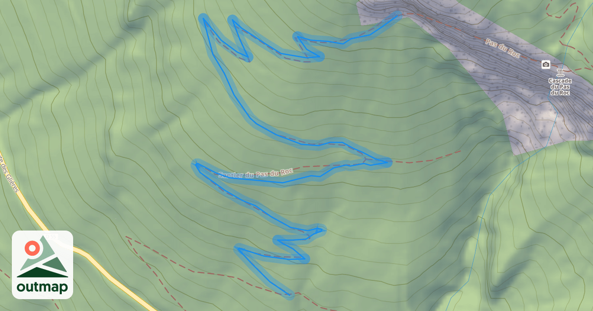 Map of Sentier du Pas du Roc