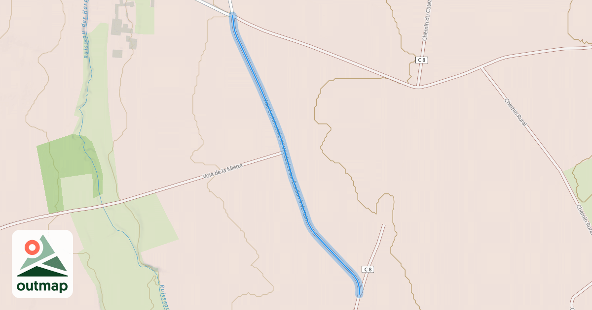 Map of Voie Communale de Vendegies-sur-Écaillon à Vertain