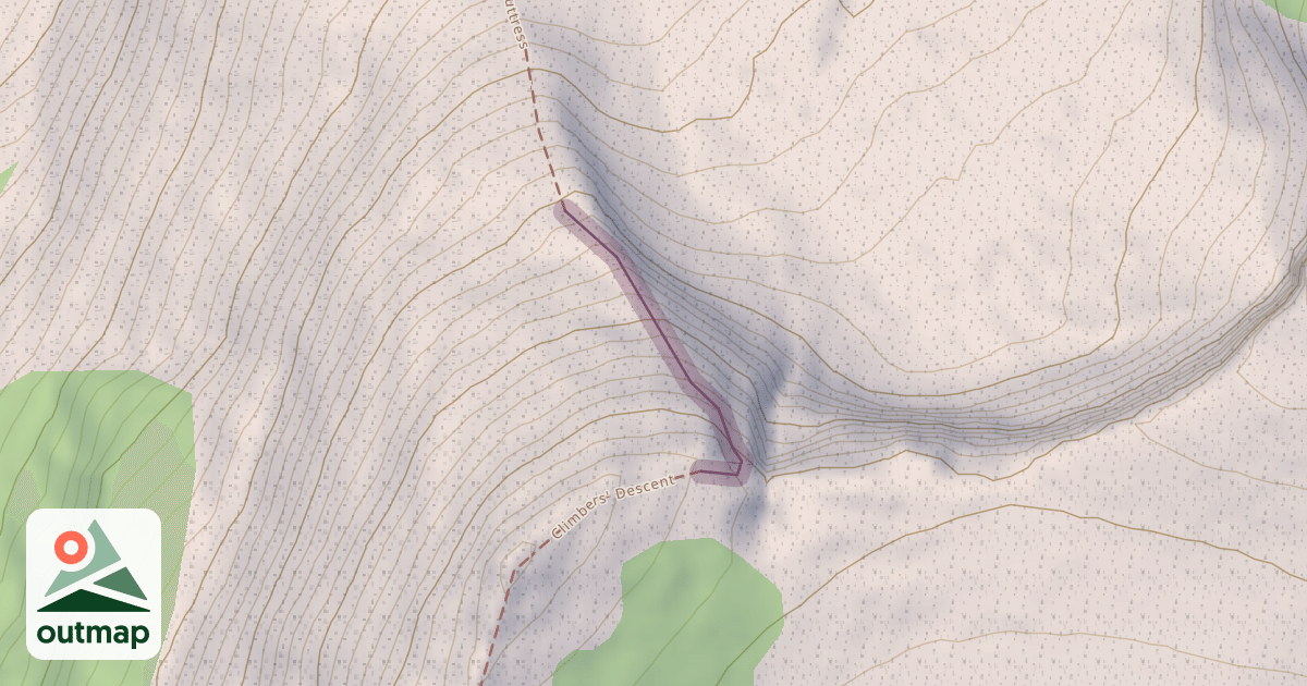 Map of Northwest Buttress