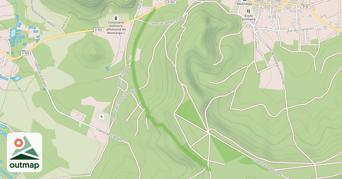 Map of Chemin de Montaigu à Saint-Thomas
