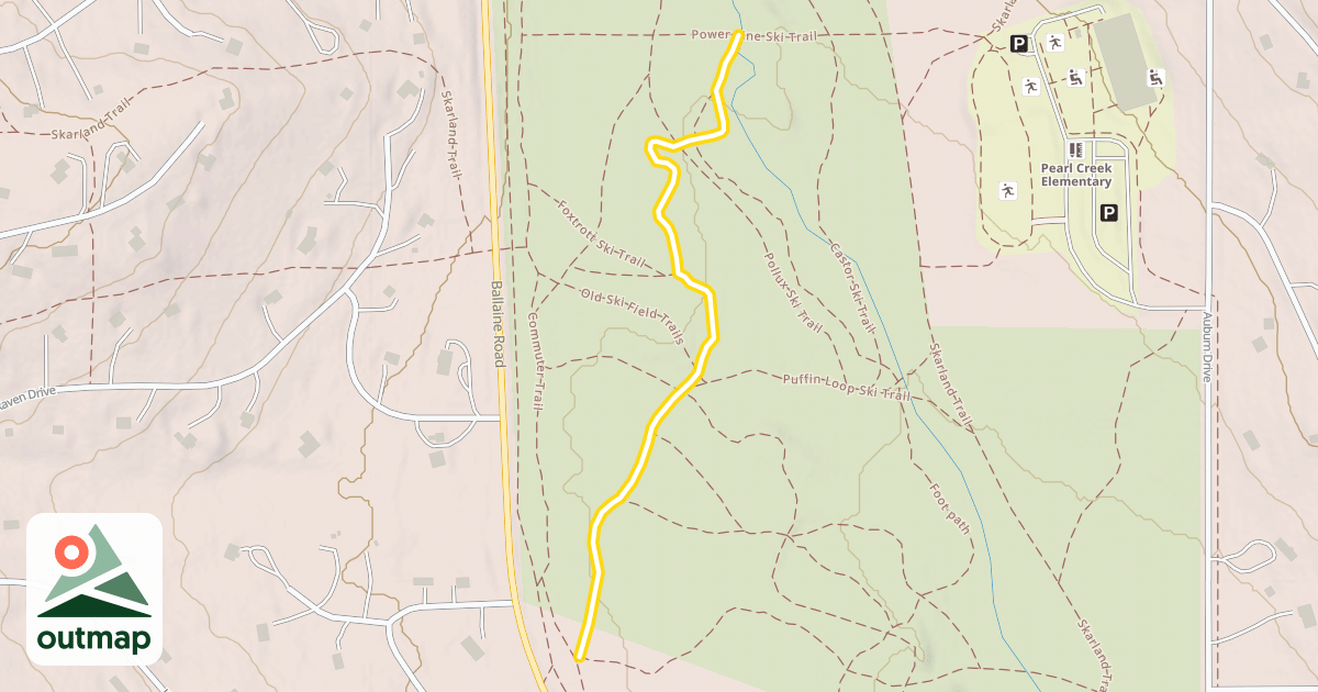 Map of Shaun's Ski Trail