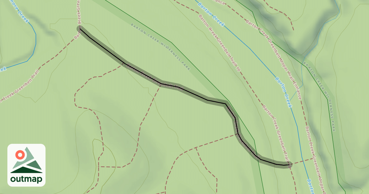 Map of Barton Creek Greenbelt Trail
