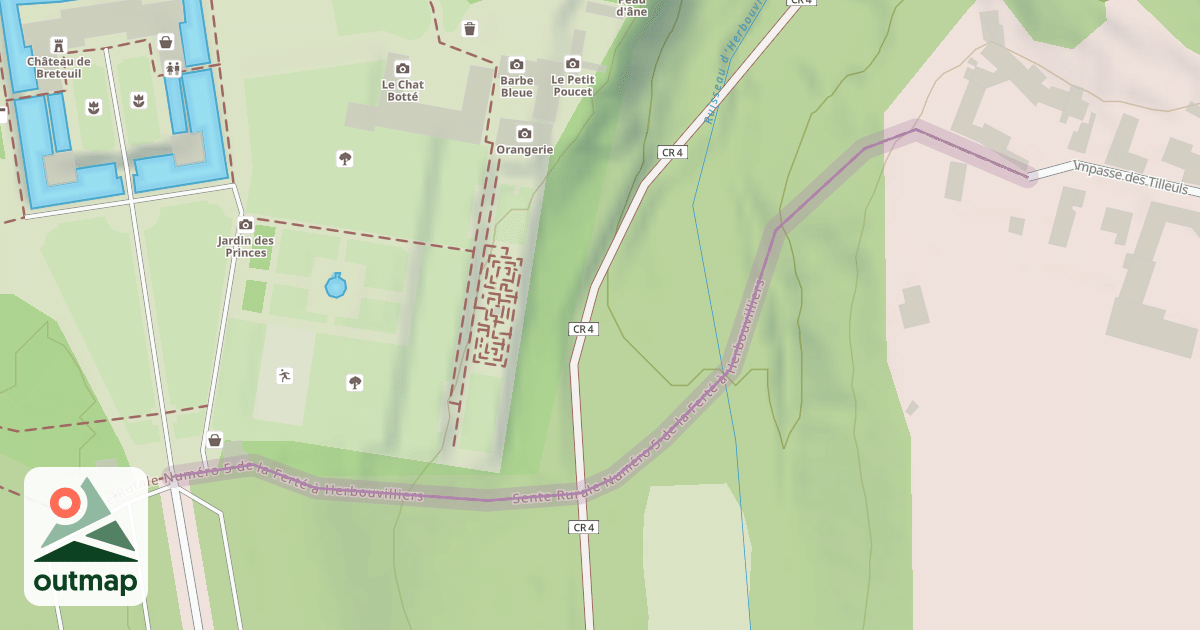Map of Sente Rurale Numéro 5 de la Ferté à Herbouvilliers