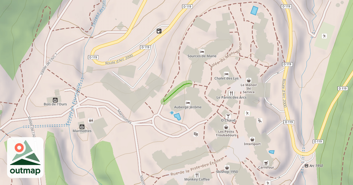 Map of Arc 1950