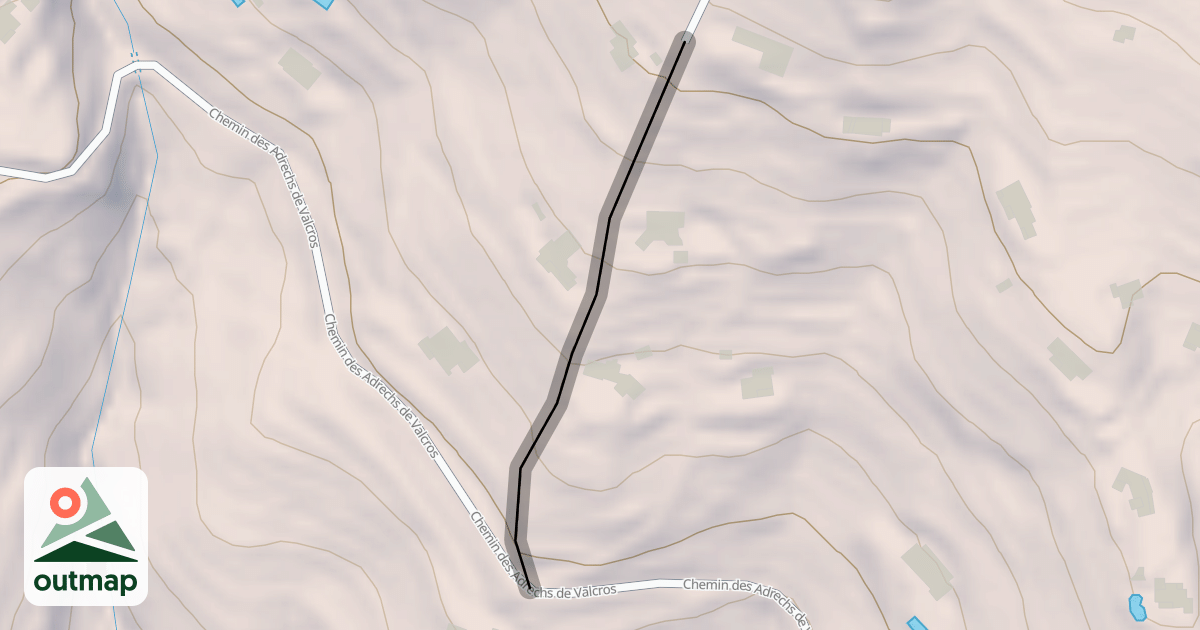 Map of Chemin des Hauts Adrechs Supposément Voie Supposément Communale