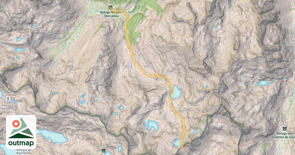 Map of Col d'Arratille — Refuge Wallon-Marcadau