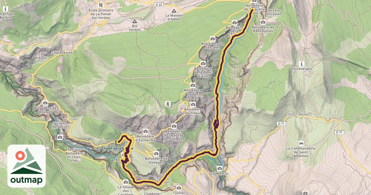 Map of Sentier Blanc-Martel