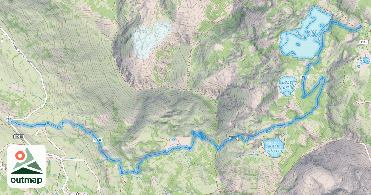 Map of Catherine's Pass Trail