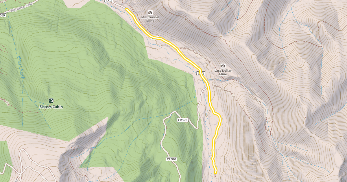 Map preview of French Gulch Road