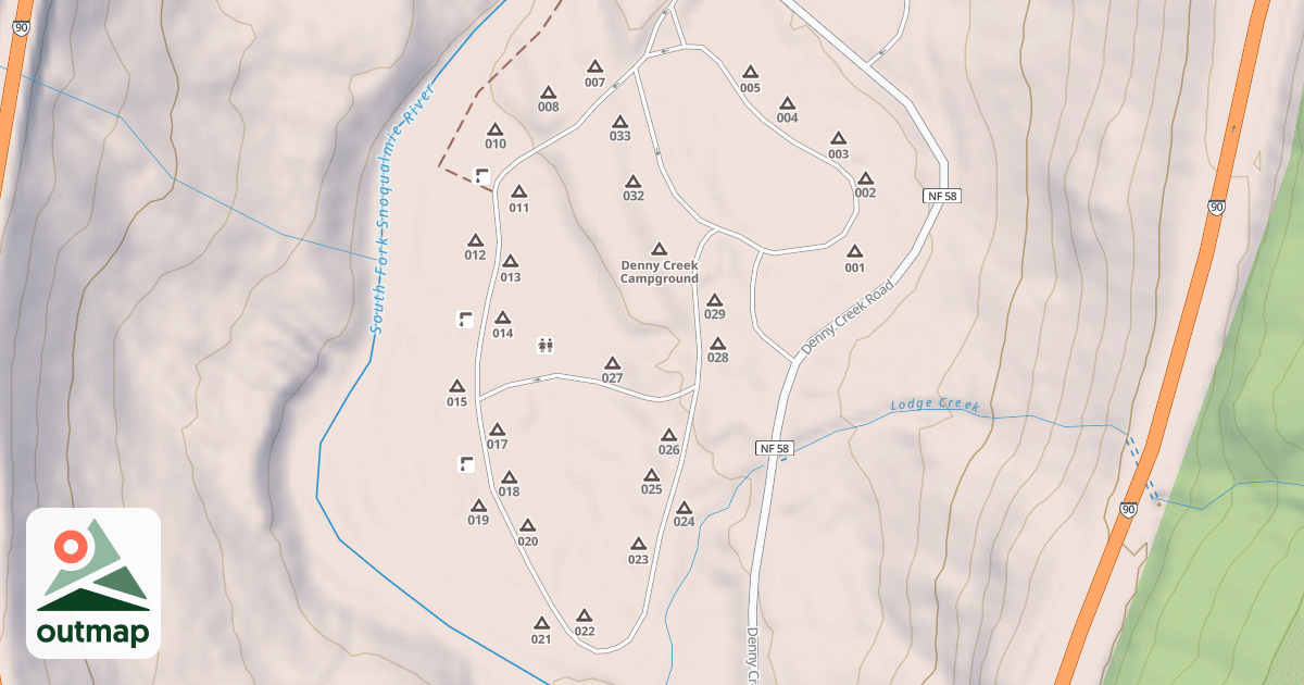 Map of DENNY CREEK CG