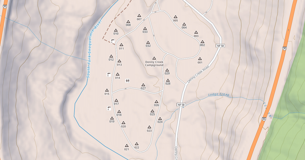 Map preview of DENNY CREEK CG