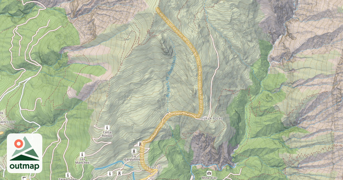 Map of Cime de Lancheton — Montdenis