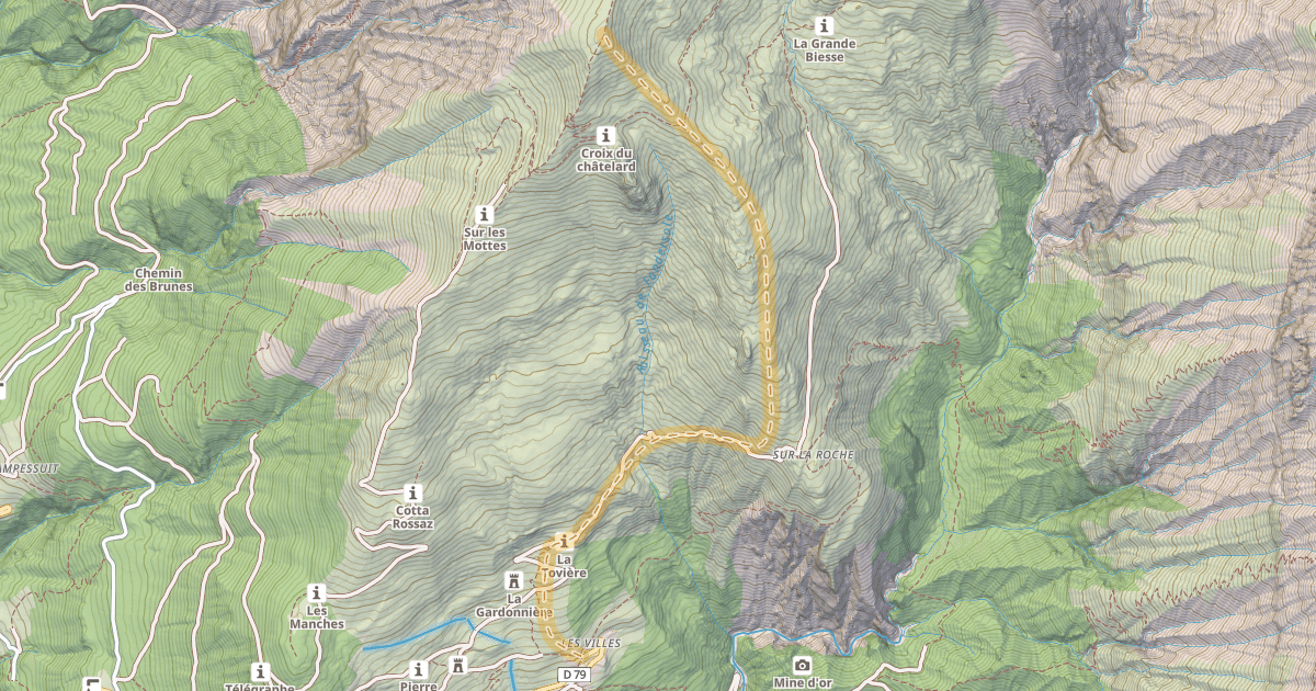 Map preview of Cime de Lancheton — Montdenis
