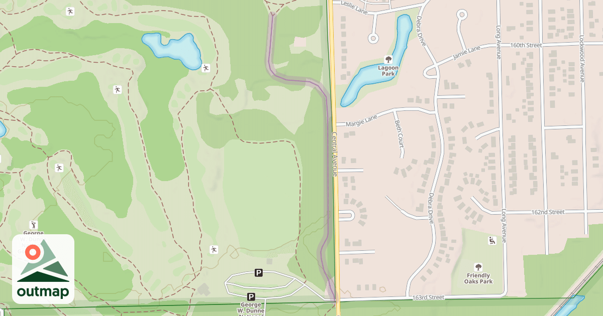 Map of Tinley Creek Purple Paved Trail