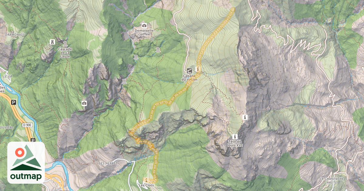 Map of la Clochuille — Les Clots