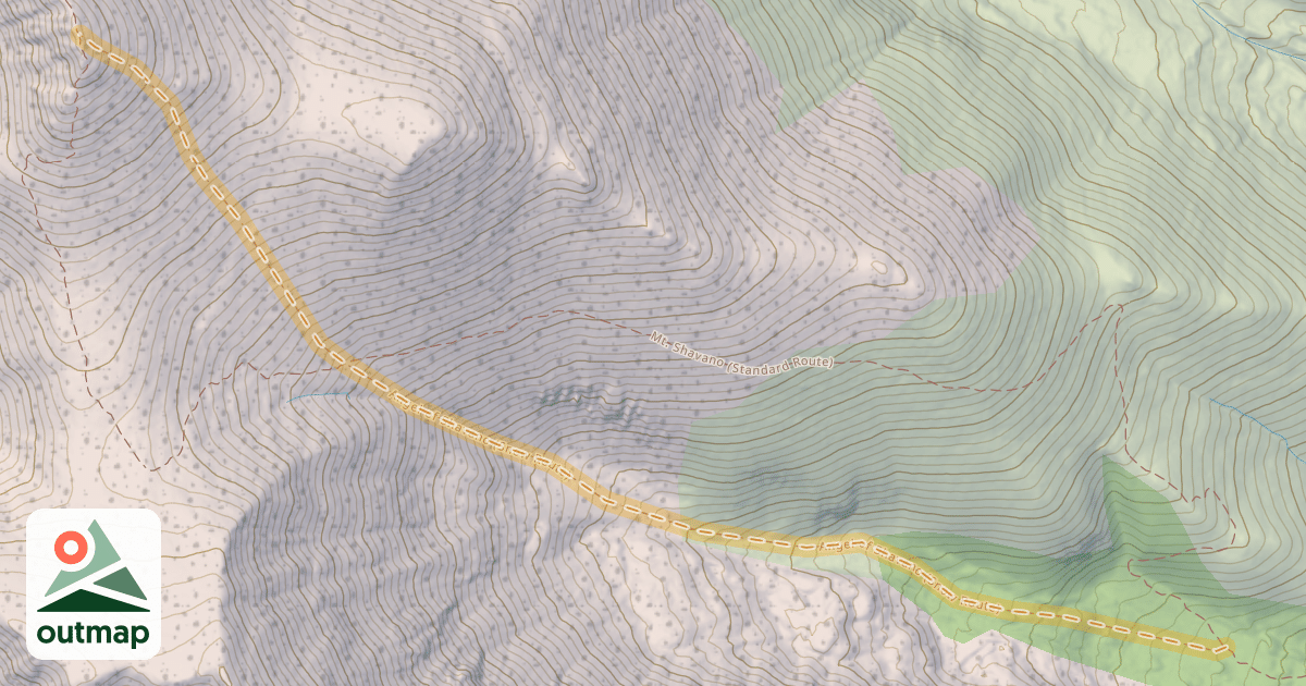 Map of Angel of Shavano (Snow Route)