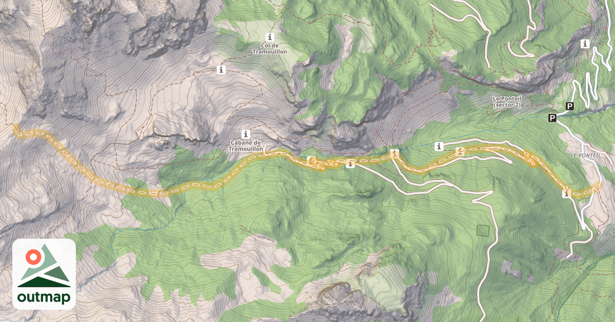 Map of Col de Val Haute — Le Ponteil