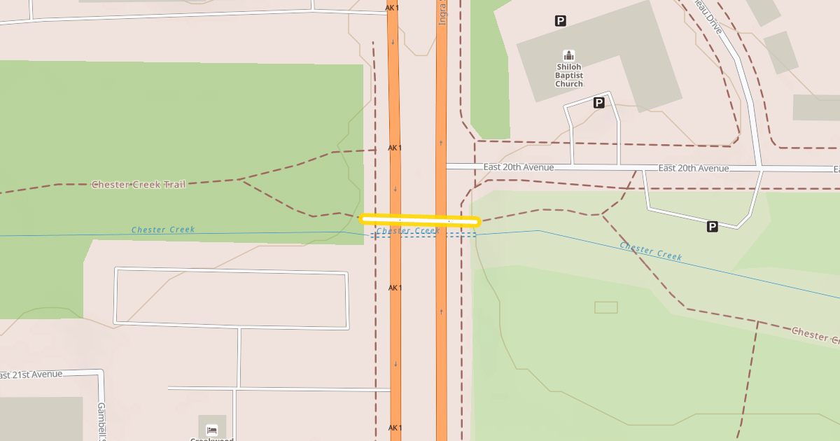 Map preview of Chester Creek Trail