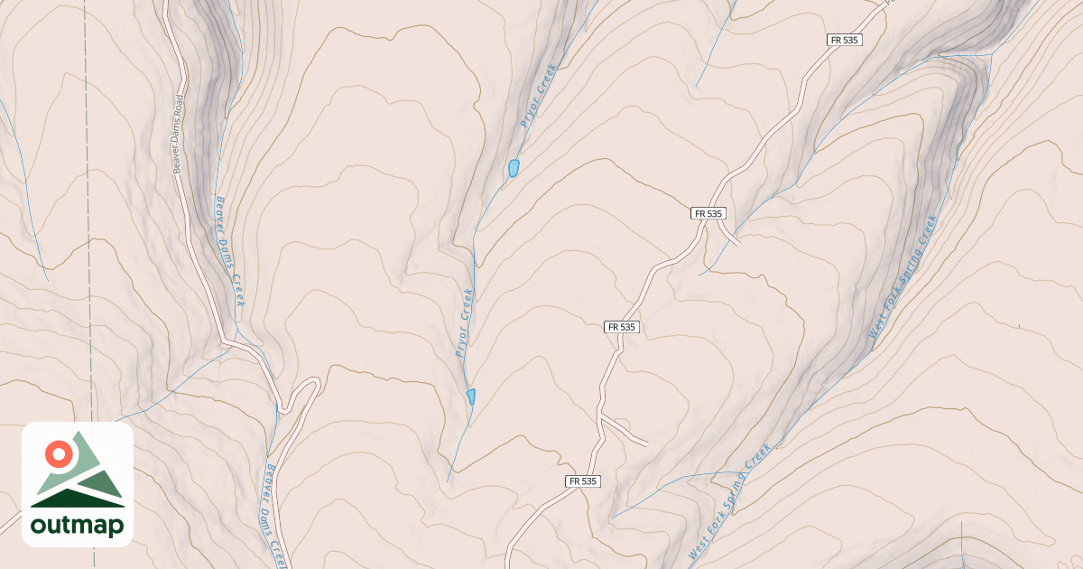 Map of East Fork Dry Creek