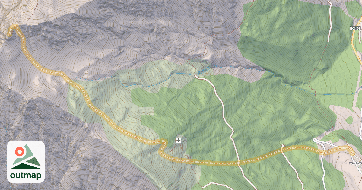 Map of Tête de Vallon Claous — Les Pras
