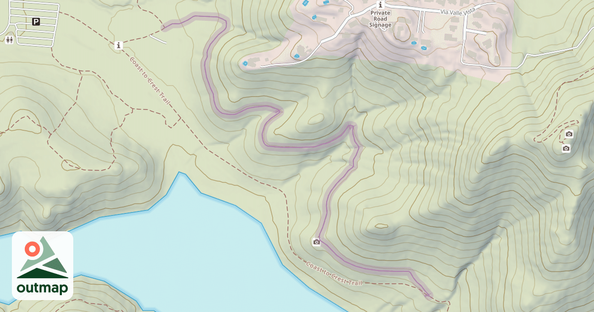 Map of Bernardo Mountain Lake View Trail