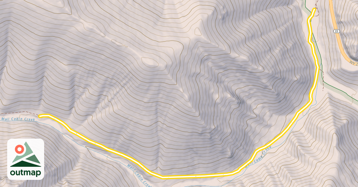 Map of Mail Cabin Trail
