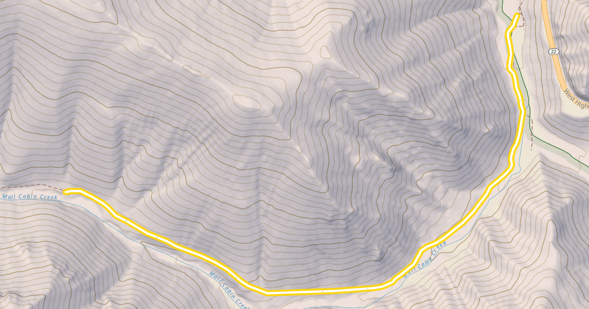 Map preview of Mail Cabin Trail