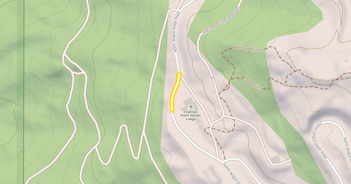 Map preview of North Bogus Ridge Road