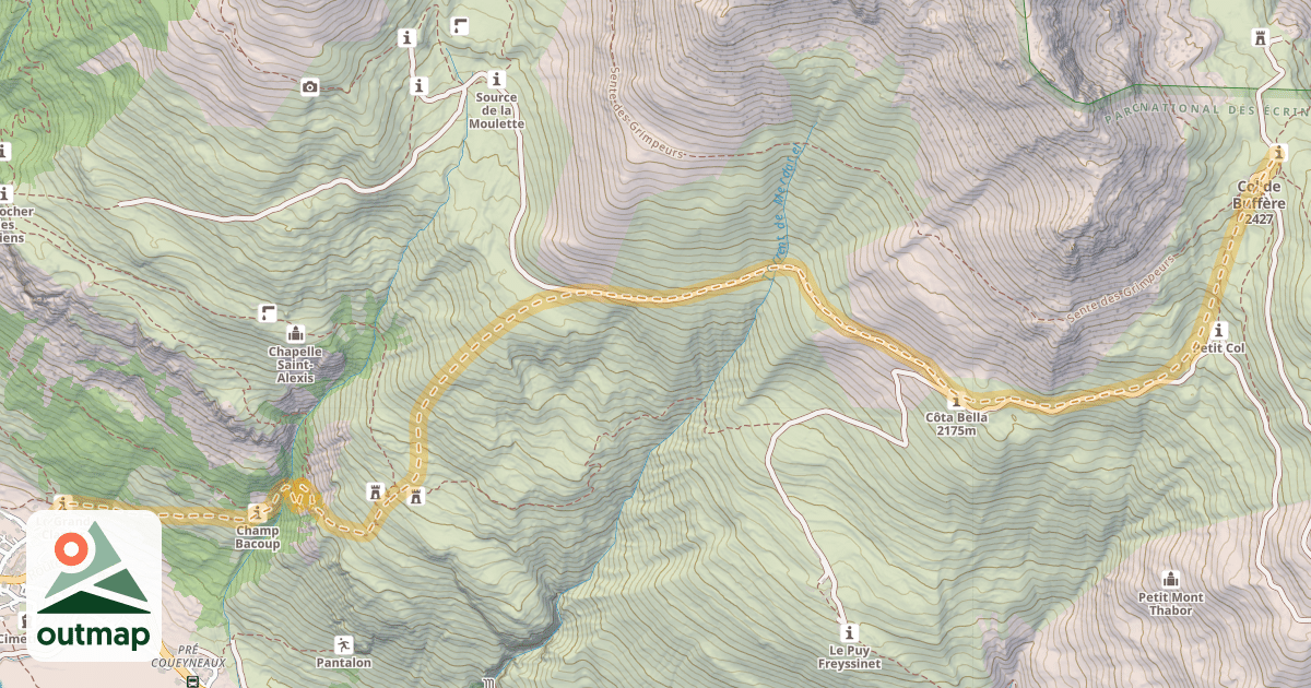 Map of Col de Buffère — Le Monêtier-les-Bains
