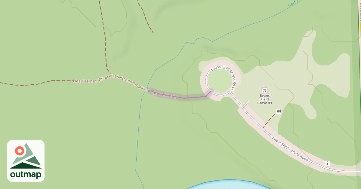 Map of Des Plaines River Trail Green Unpaved Spur (South)