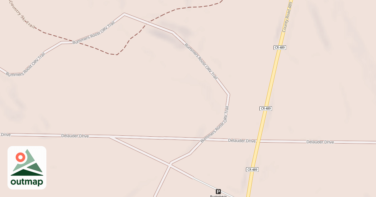 Map of Bummers Roost Trail